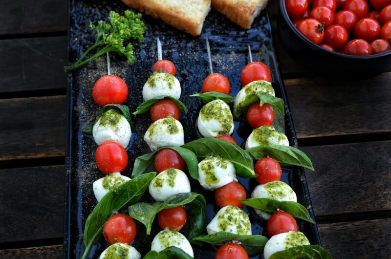 Caprese Skewers with Balsamic Glaze