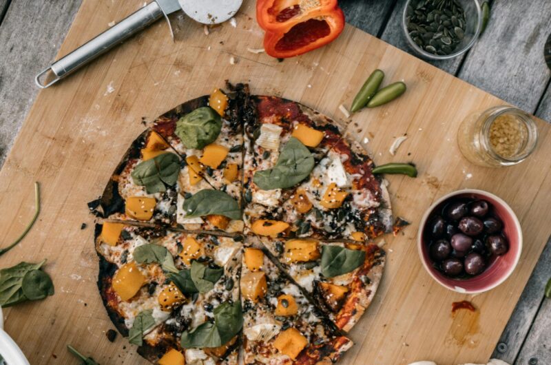 No Oven Spinach and Ricotta Pizza