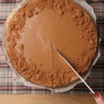 biscoff cheesecake cooling in pan after baking process
