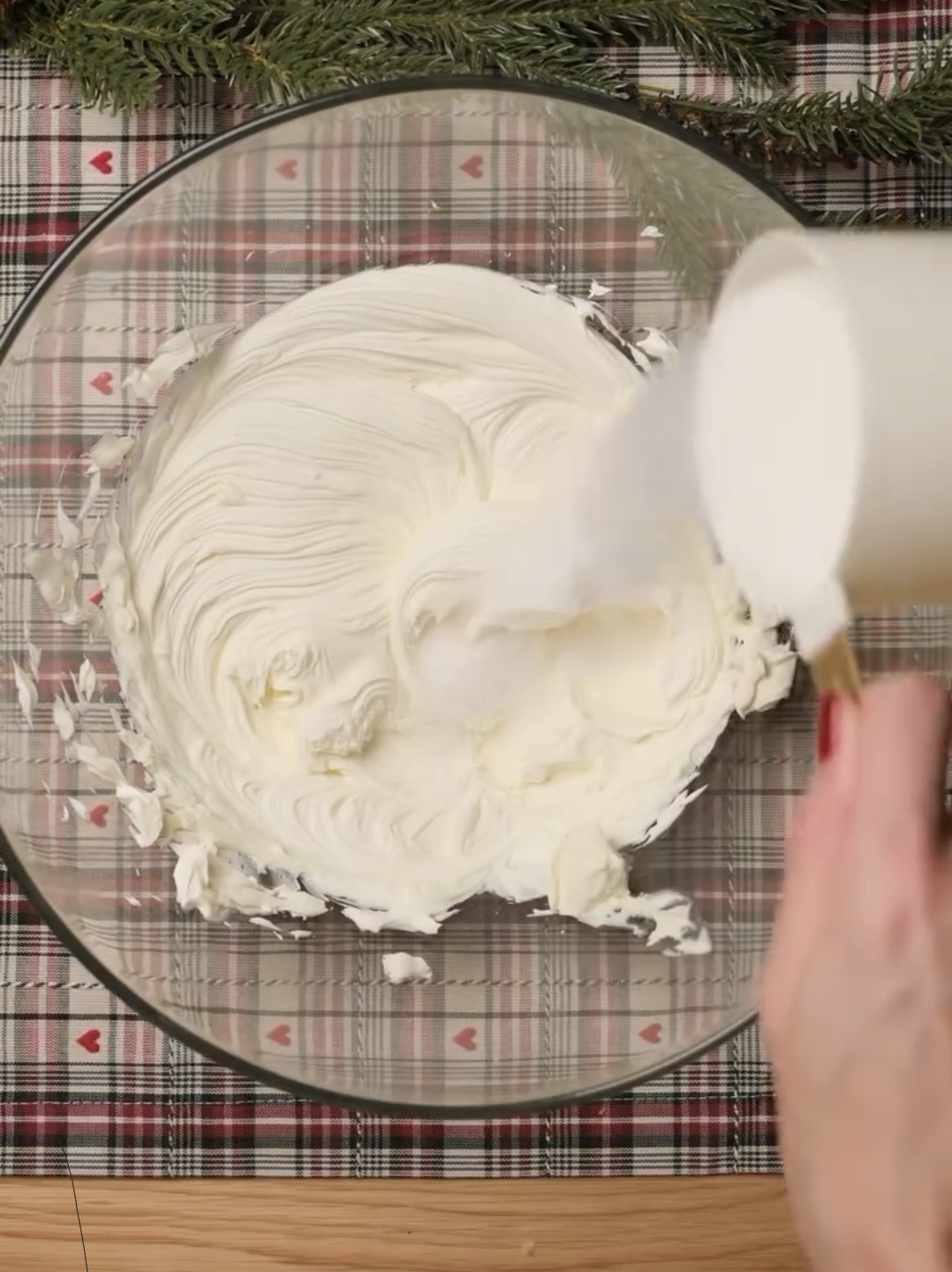 biscoff spread added into creamy cheesecake mixture