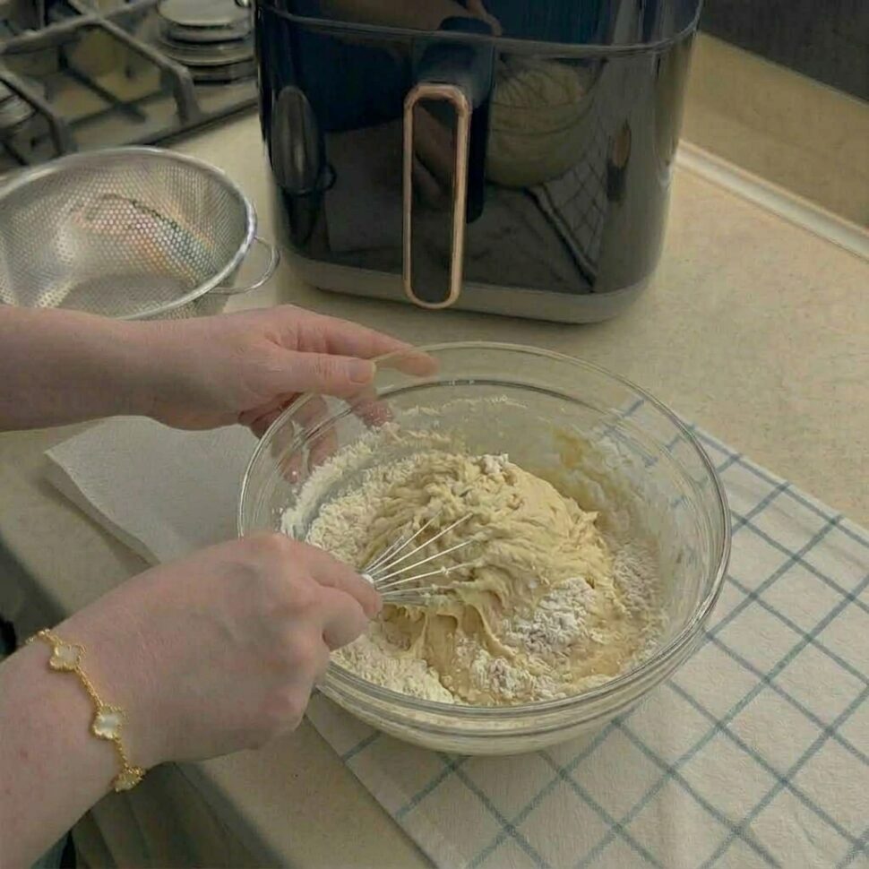 Flour butter egg and yeast mixture combined into a soft dough